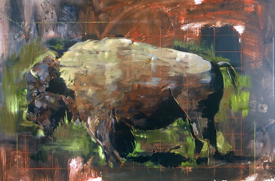 oilpainting of buffalo